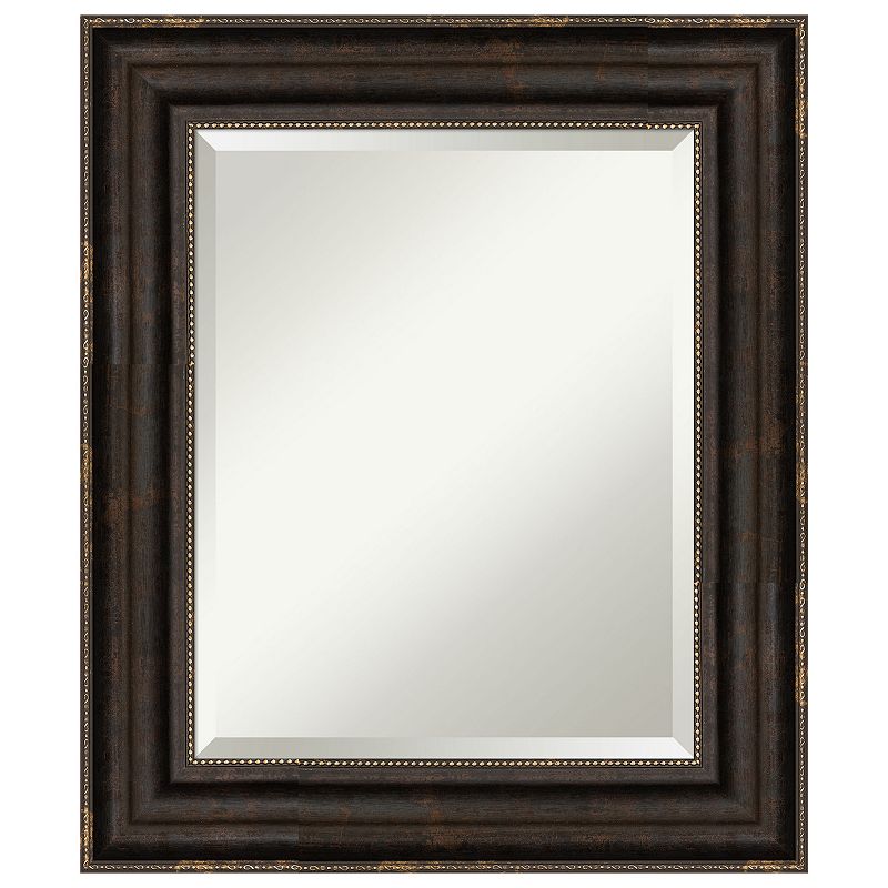 Stately Bronze Beveled Bathroom Wall Mirror