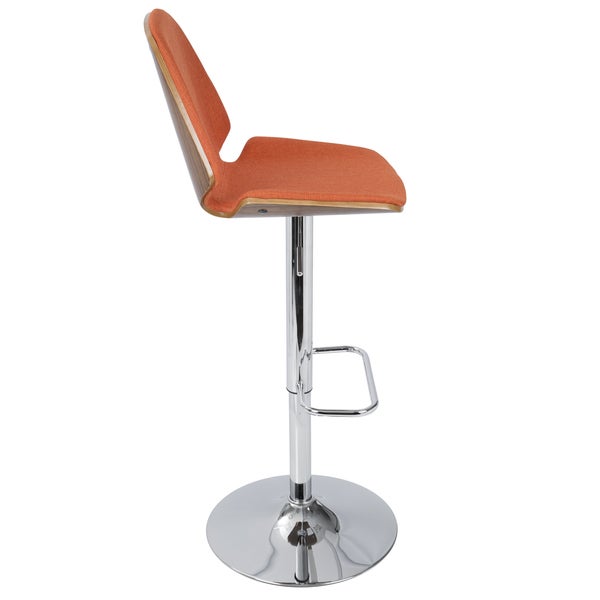 Carson Carrington Vihti Walnut Wood Adjustable Swivel Bar Stool