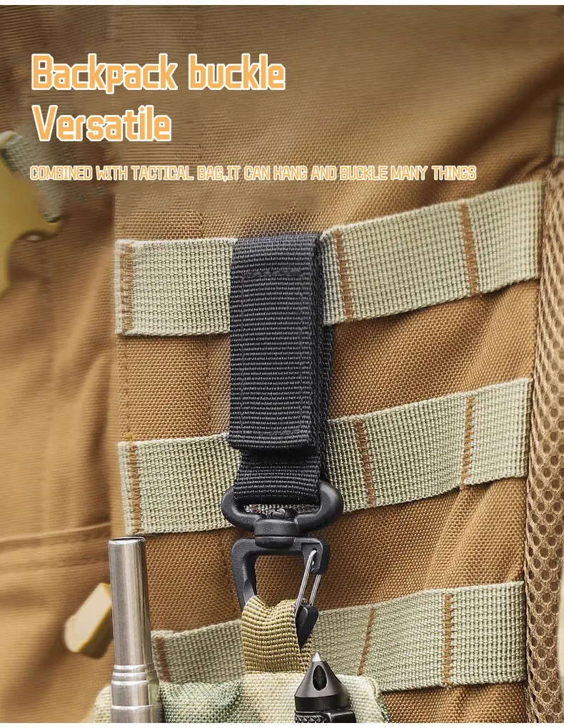 Nylon Webbing Multi Function Triangle Carabiner Keychain Outdoor Camping Mountaineering Backpack Webbing Buckle