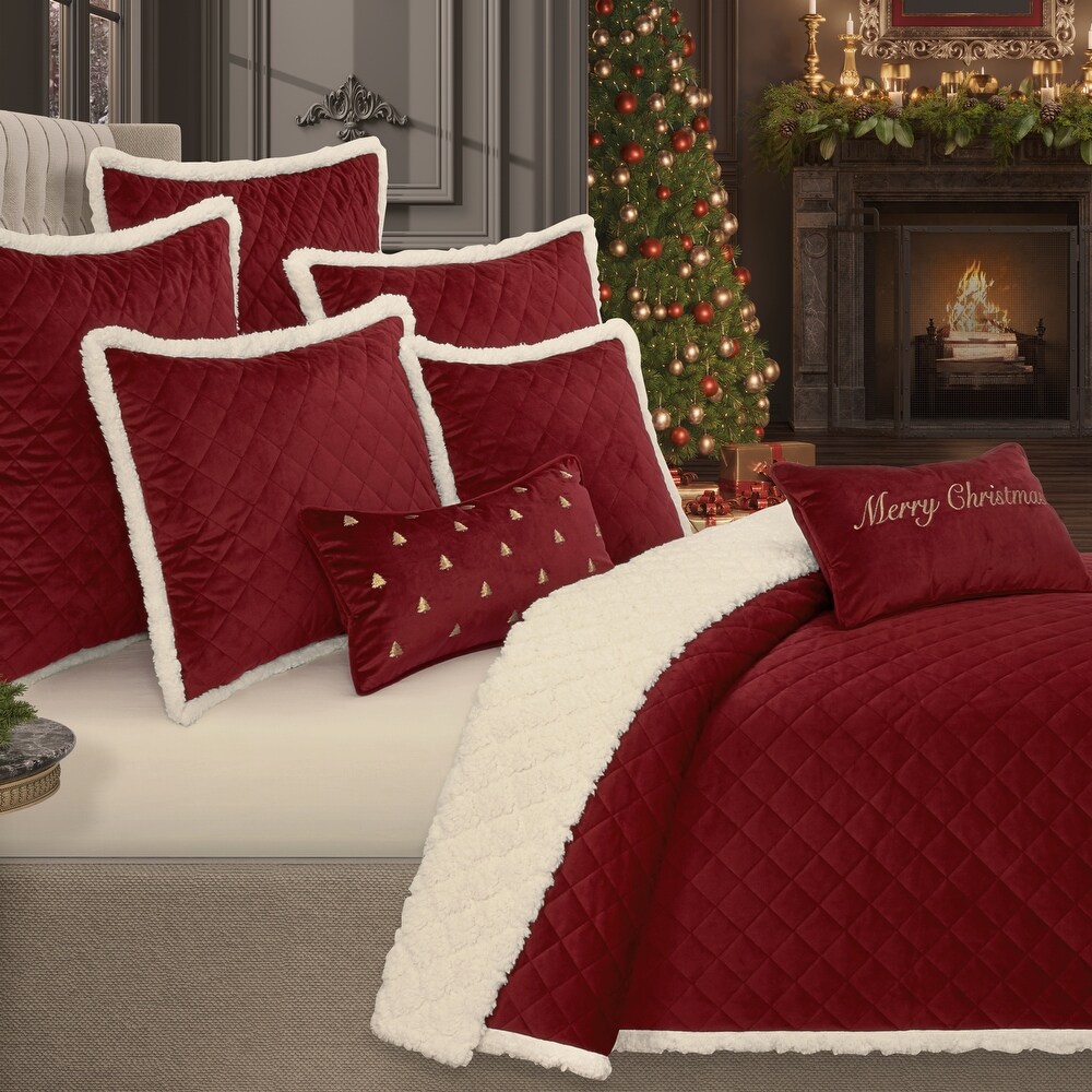 J. Queen New York Casey Sherpa Quilt Set