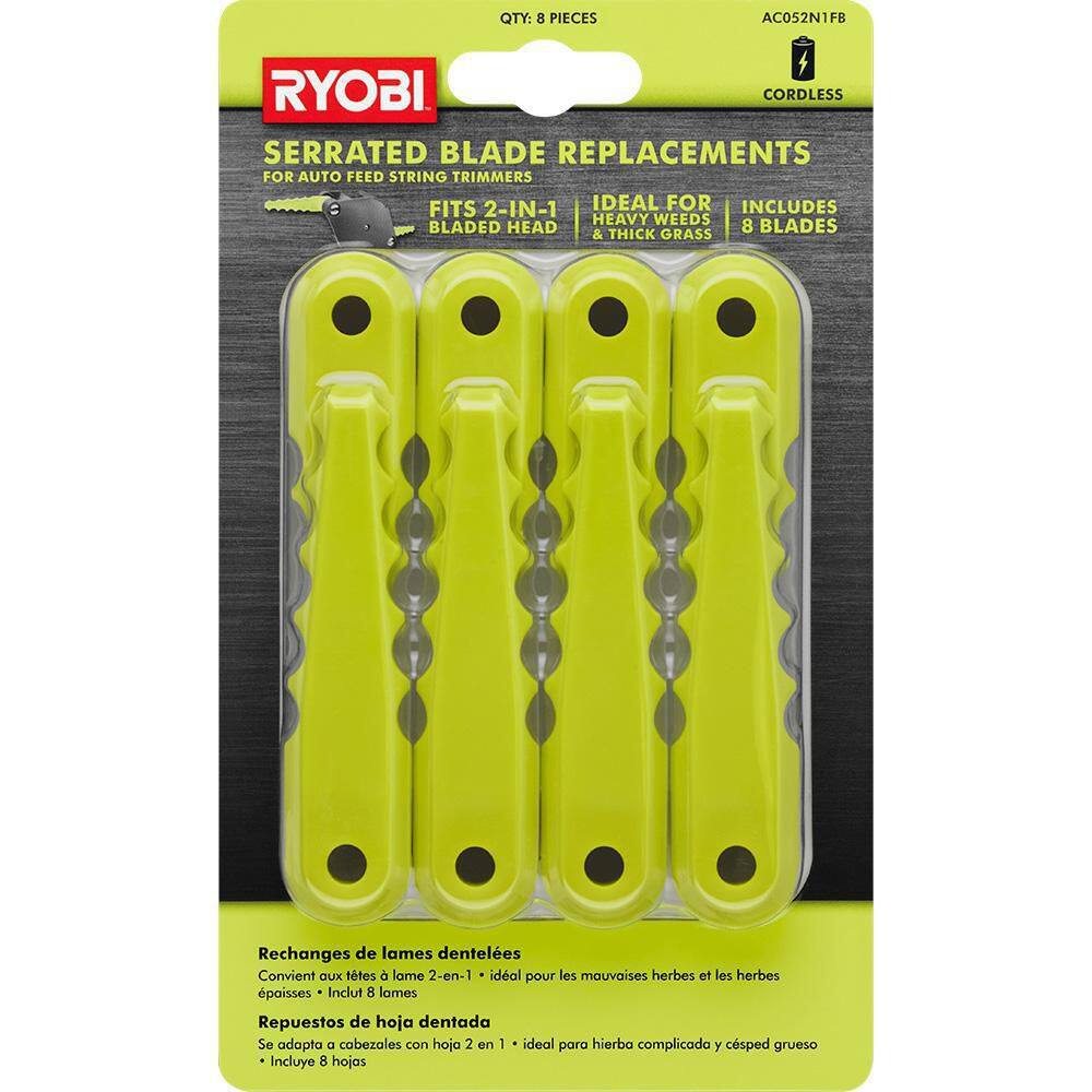 RYOBI Replacement Fixed Blades for 2-in-1 String Head (8-Pack) AC052N1FB