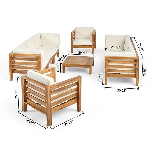 Oana Outdoor 8seat Acacia Sofa and Club Chair Set by Christopher Knight Home