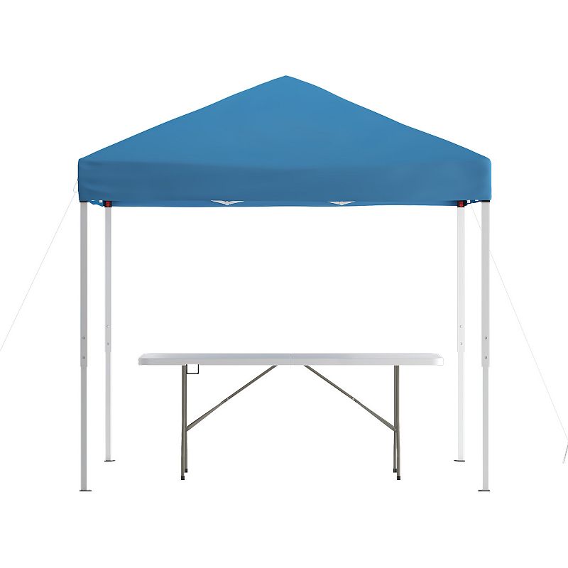 Flash Furniture Otis 8' x 8' Pop-Up Canopy Tent and 6-Foot Folding Table with Carrying Bag Set