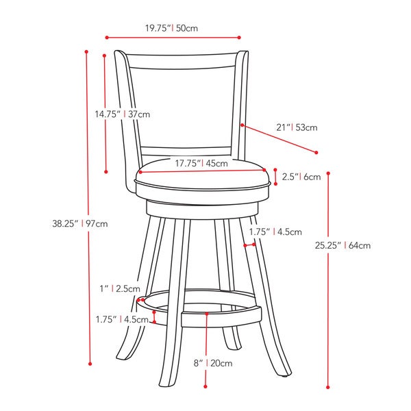 Woodgrove Bonded Leather Brown Wood Barstool (Set of 2)