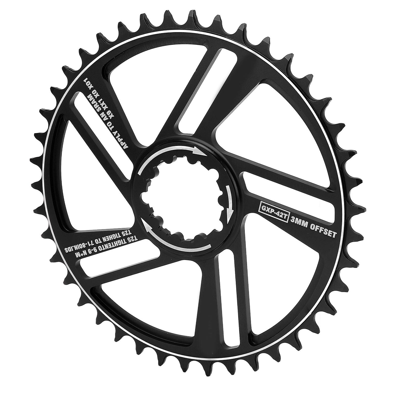 Lebycle 42t Direct Mounted Positive And Negative Tooth Disc With 3mm Offset For Gxp Bike Crank Partsblack