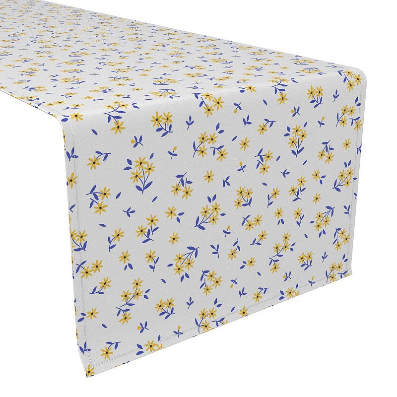 Table Runner， 100% Polyester， 12x72， Daisy Allover Pattern