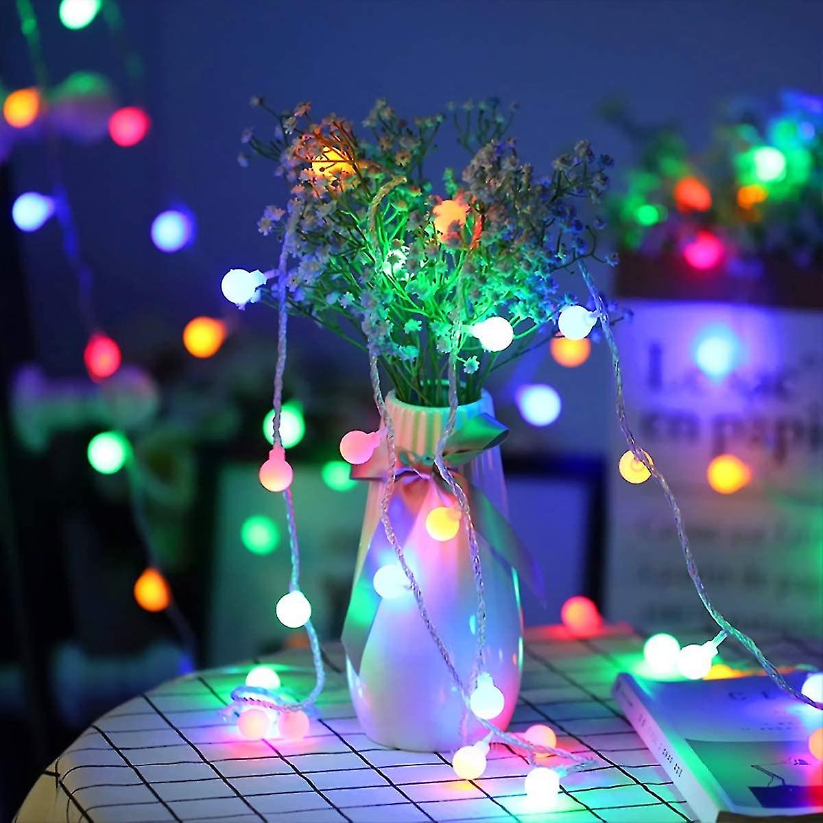 Fairy Lights Battery Operated  2 Lighting Modes  16ft 40leds Ball Ip65 Globe String Light  Decoractive For Indoor Lighting  Bedroom  Wedding  Party  C