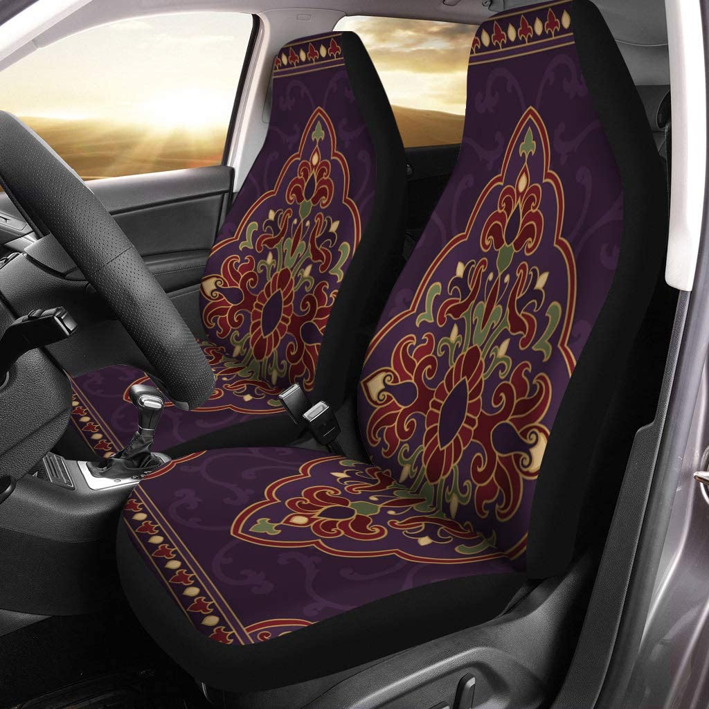 ZHANZZK Set of 2 Car Seat Covers Purple Template For Carpet Universal Auto Front Seats Protector Fits for Car，SUV Sedan，Truck