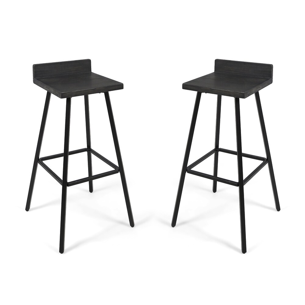 Bidwell Contemporary Indoor Acacia Wood Bar Stools (Set of 2) by Christopher Knight Home