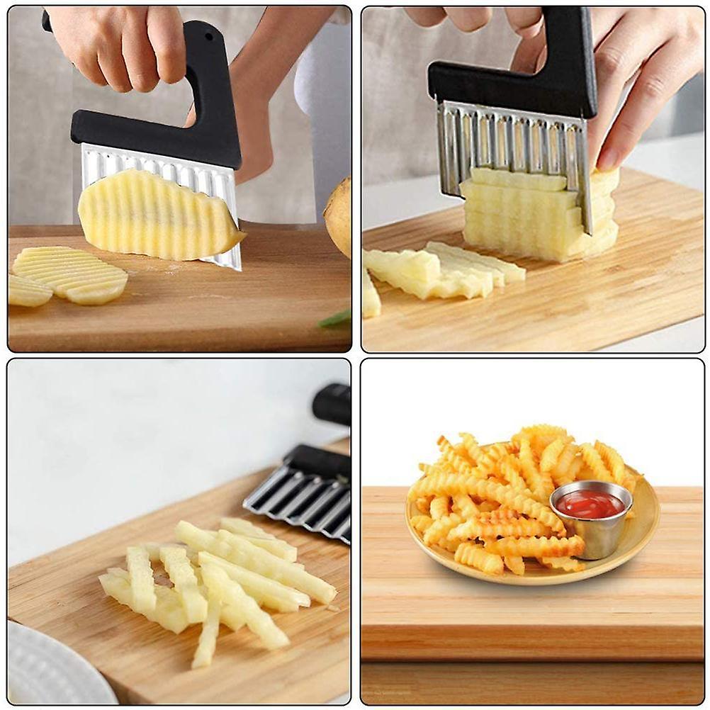 Chips Wave Cutter Stainless Steel Potato Cutter Fruit Vegetable Salad Cutter Tool for Vegetables Potatoes Onions