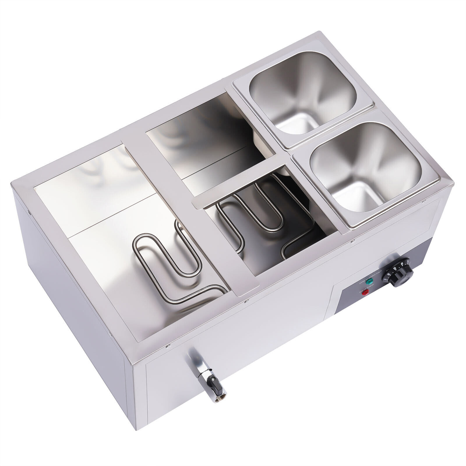 Commercial Food Warmer with 5-Pan Stainless Steel Steam Table Energy-efficient Electric Food Warmer with Lid Heat Retention and Large Capacity for Restaurant Food Warmer Electric Food Warmer