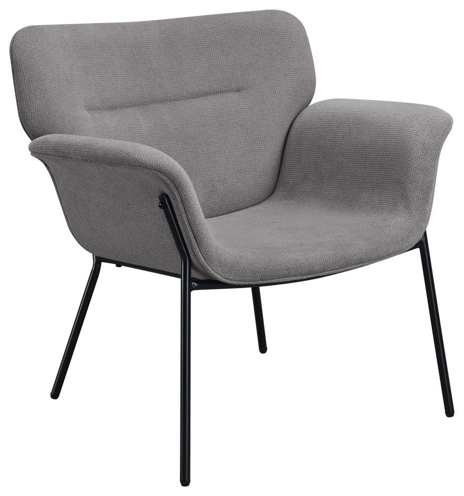 Davina Upholstered Flared Arms Accent Chair Ash Grey   Modern   Armchairs And Accent Chairs   by Modon  Houzz