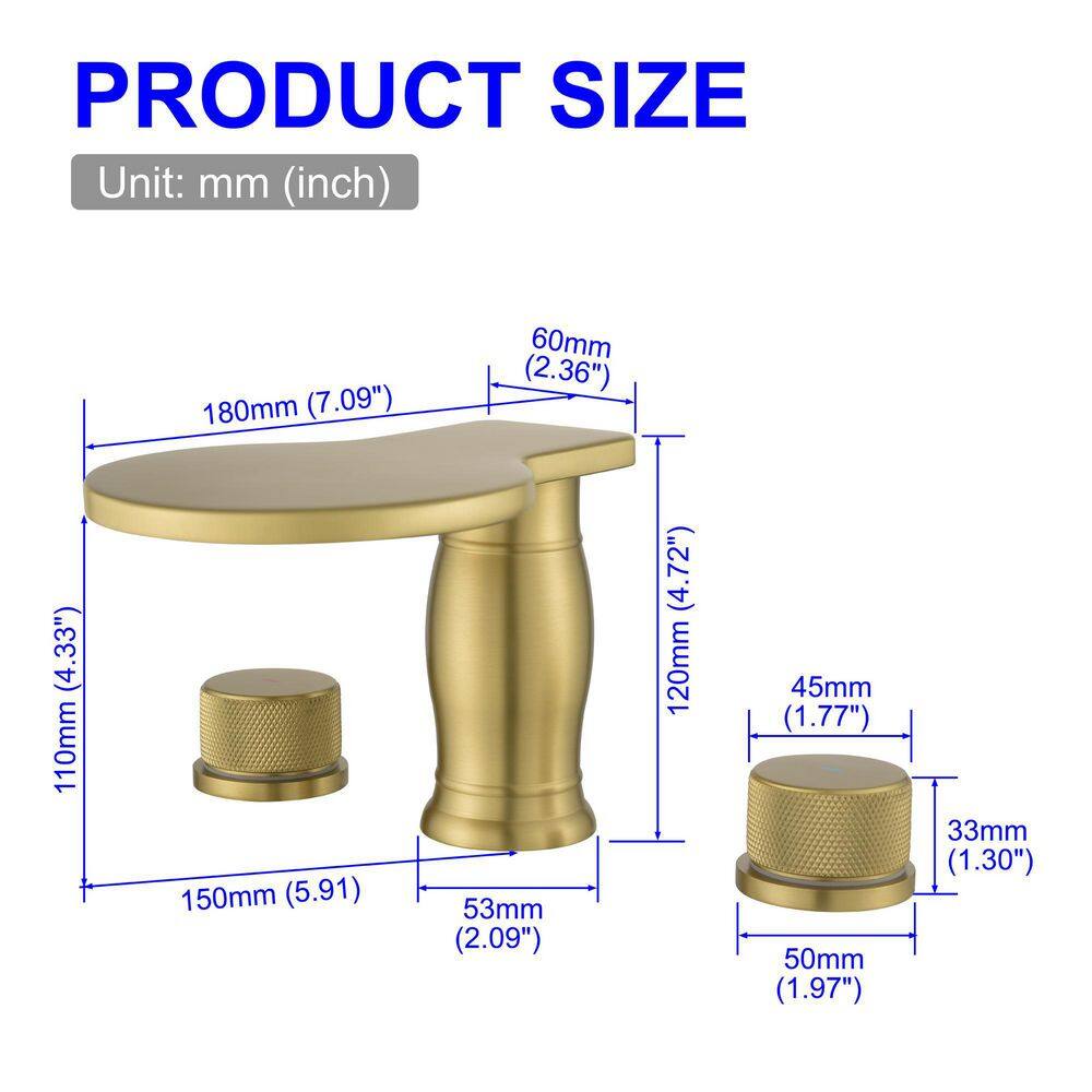 Nestfair 2-Handle Deck-Mount Roman Tub Faucet in Brushed Gold SMD1523G