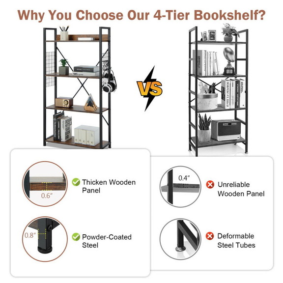 Costway 92046571 4  Tier Industrial Open Storage B...