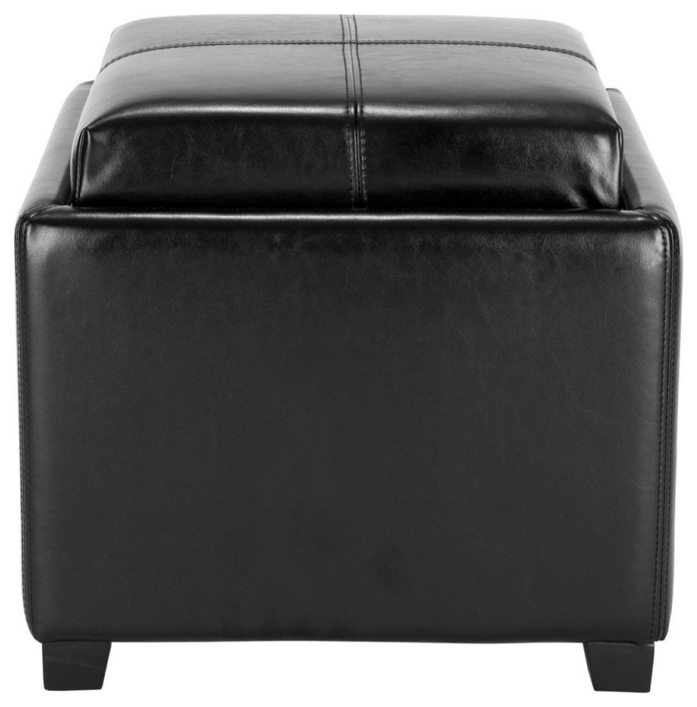 Sara Single Tray Otttoman Black   Transitional   Footstools And Ottomans   by Rustic Home Furniture Deco  Houzz