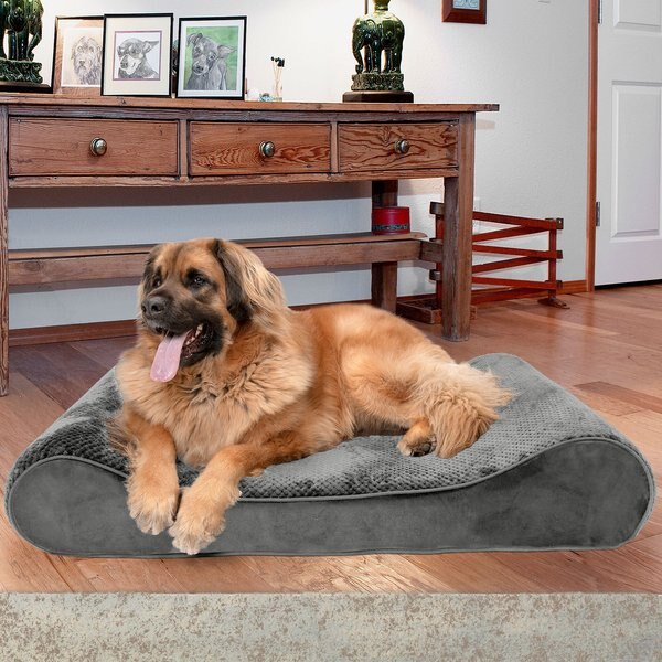 FurHaven Minky Plush Luxe Lounger Orthopedic Cat and Dog Bed w/Removable Cover