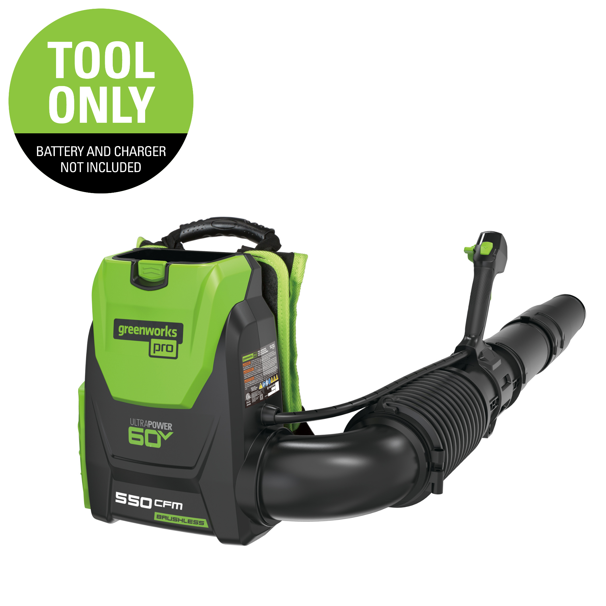 60V Cordless Backpack Blower 550 CFM | Greenworks Tools