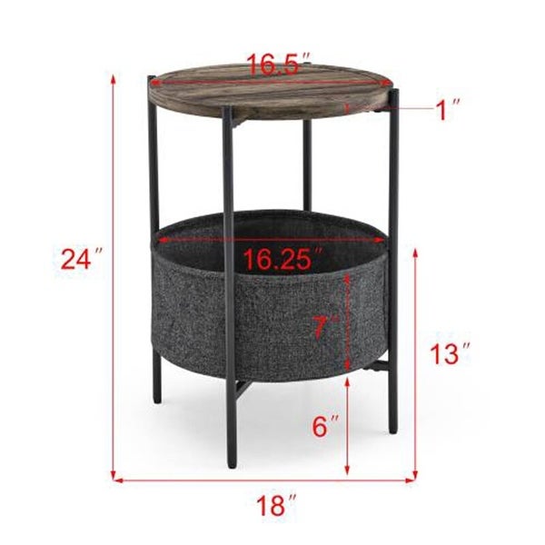 Modern Side Table with Storage Basket