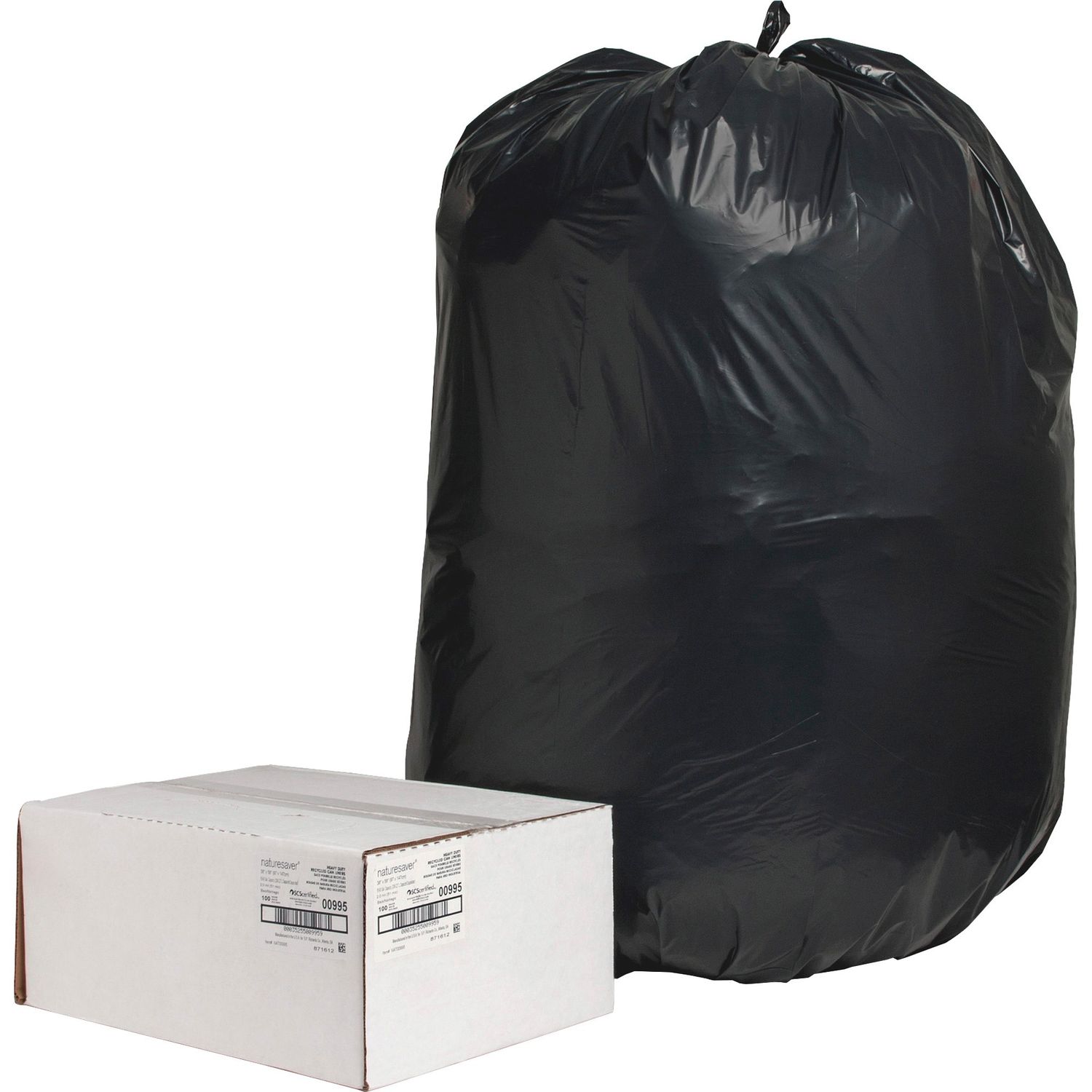 Black Low-density Recycled Can Liners by Nature Saver NAT00995