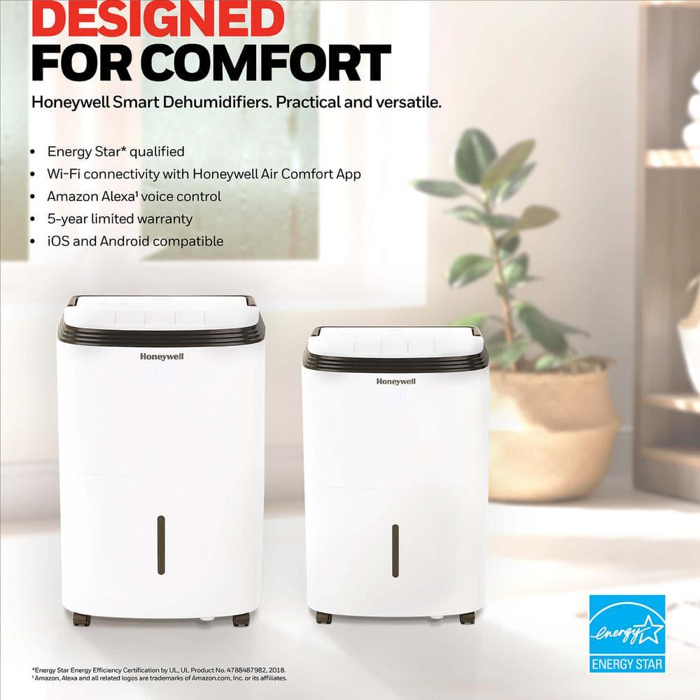 Honeywell Smart WiFi Energy Star Dehumidifier for Basements and Small Rooms Up to 1000 sq ft with Alexa Voice Control