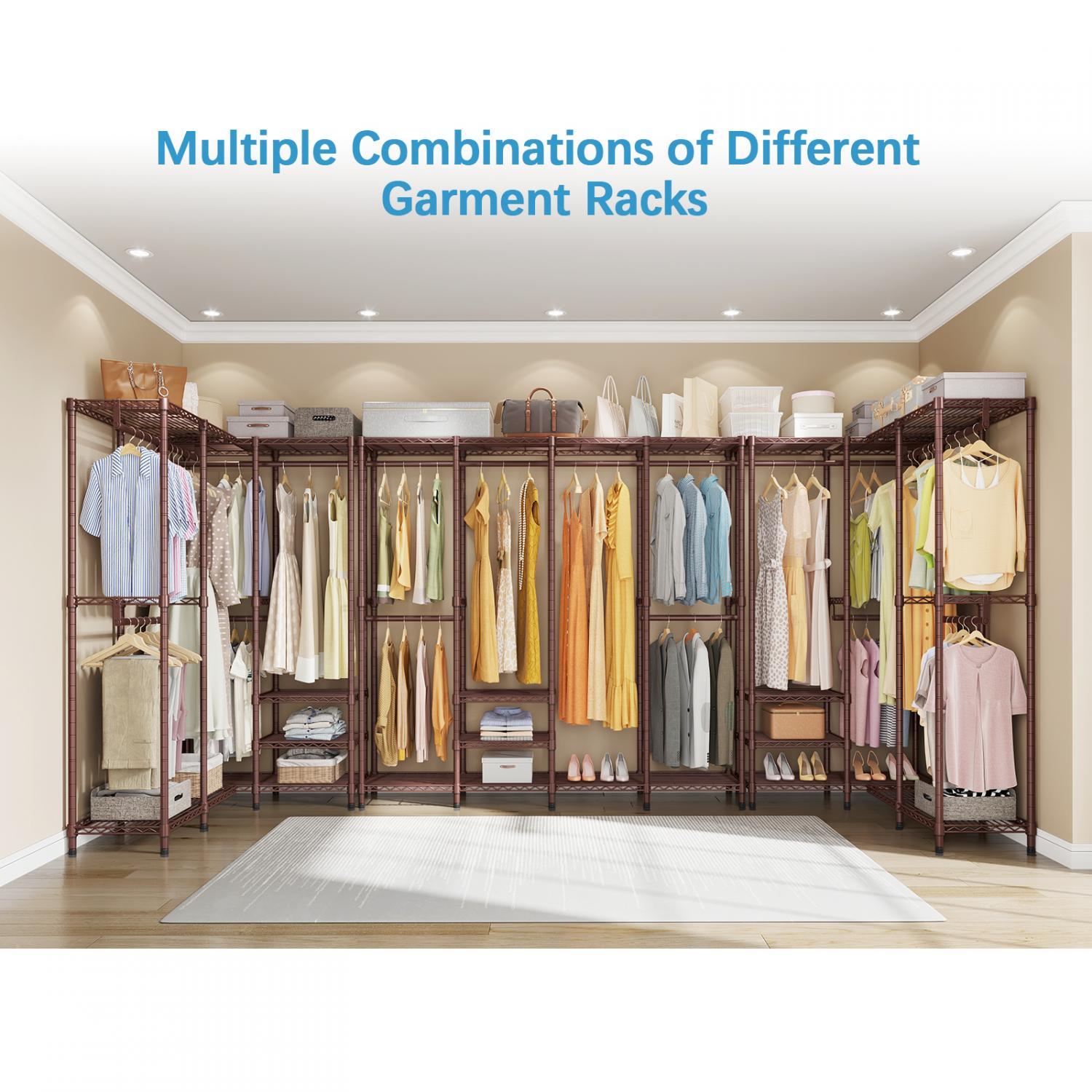 VIPEK V40 Garment Rack Heavy Duty Clothes Rack, 76"L x 15.7"W x 75.6"H, Max Load 800lbs, Bronze