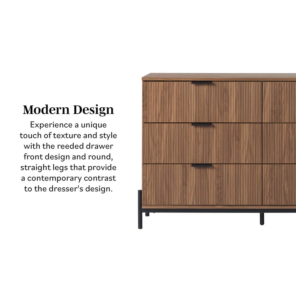 Middlebrook Designs Six Drawer Chest with Reeded Drawer Fronts