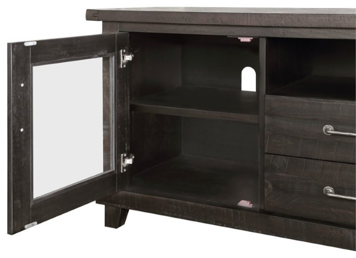 Modus Yosemite 2 Drawer Solid Wood TV Stand in Cafe   Transitional   Entertainment Centers And Tv Stands   by Homesquare  Houzz