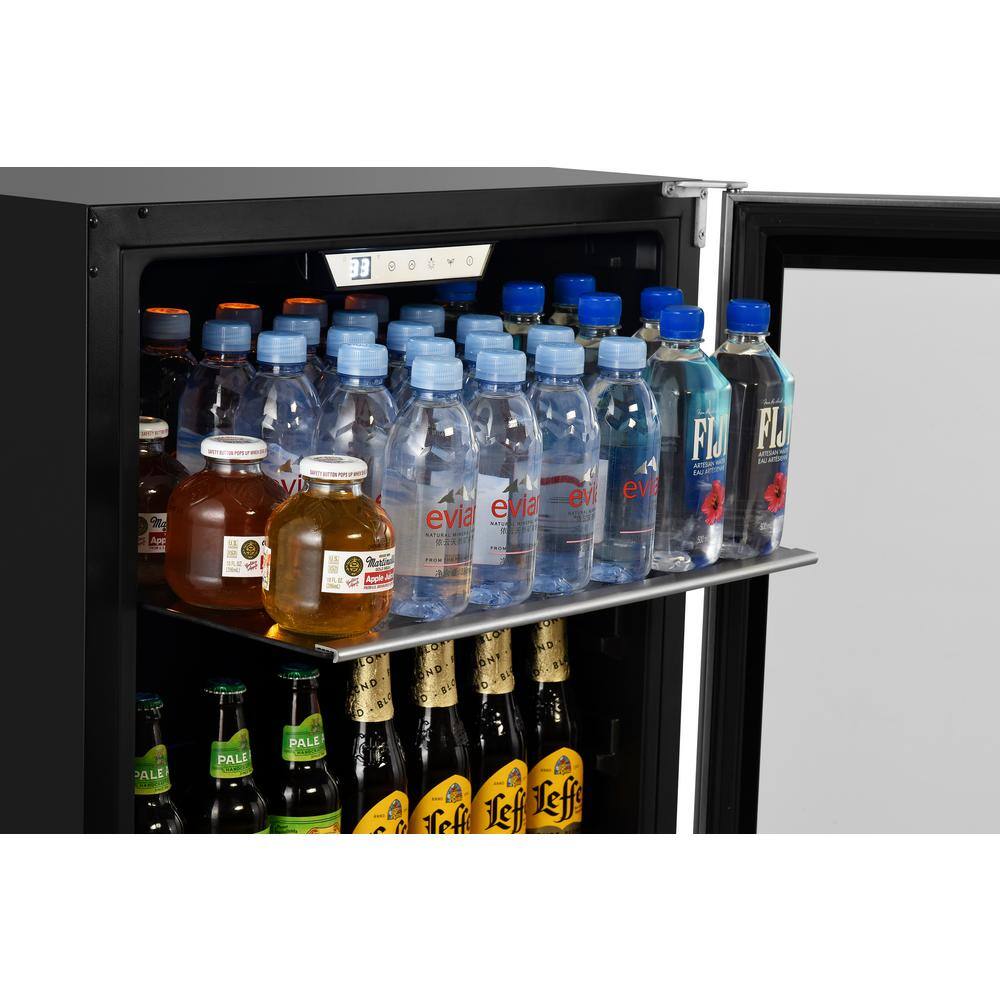 TITAN Transcend 24 in. 84-Can and 13-Bottle Seamless Stainless Steel Single Door Single Zone Built-In Beverage and Wine Cooler TT-BW248413SZ