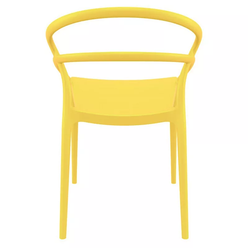 32.25 Yellow Outdoor Patio Round Dining Chair