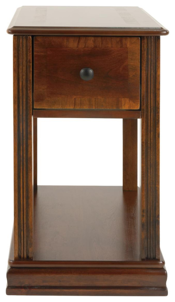 Breegin Contemporary Brown Chair Side End Table   Traditional   Side Tables And End Tables   by GwG Outlet  Houzz