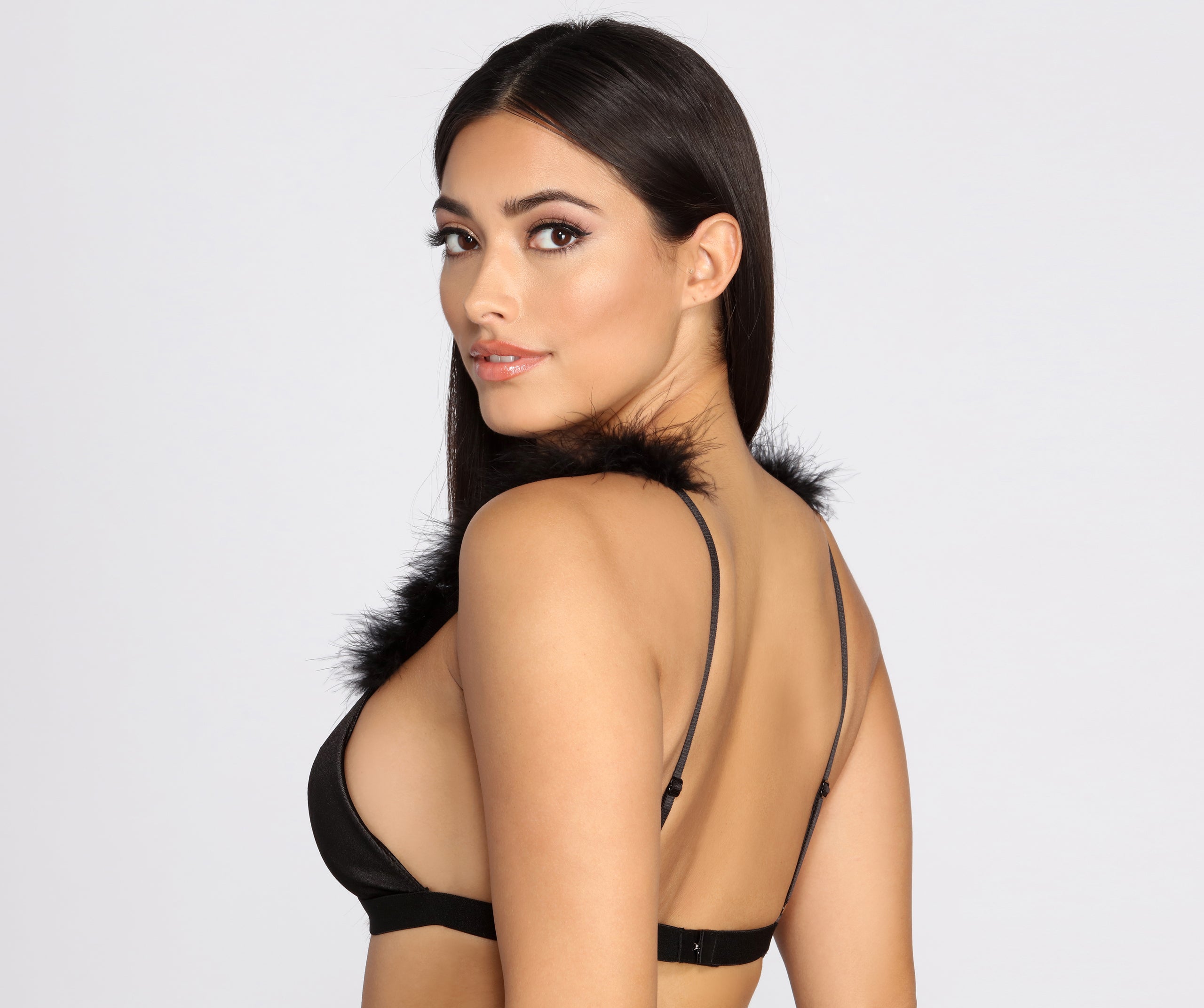 Forever Love Marabou Trim Bralette