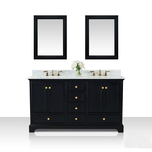 Audrey Black Onyx 60-Inch Vanity Console with Mirror