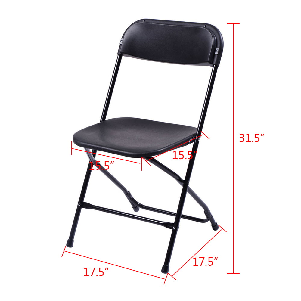 Ubesgoo Plastic Folding Chairs (5 Pack), Black