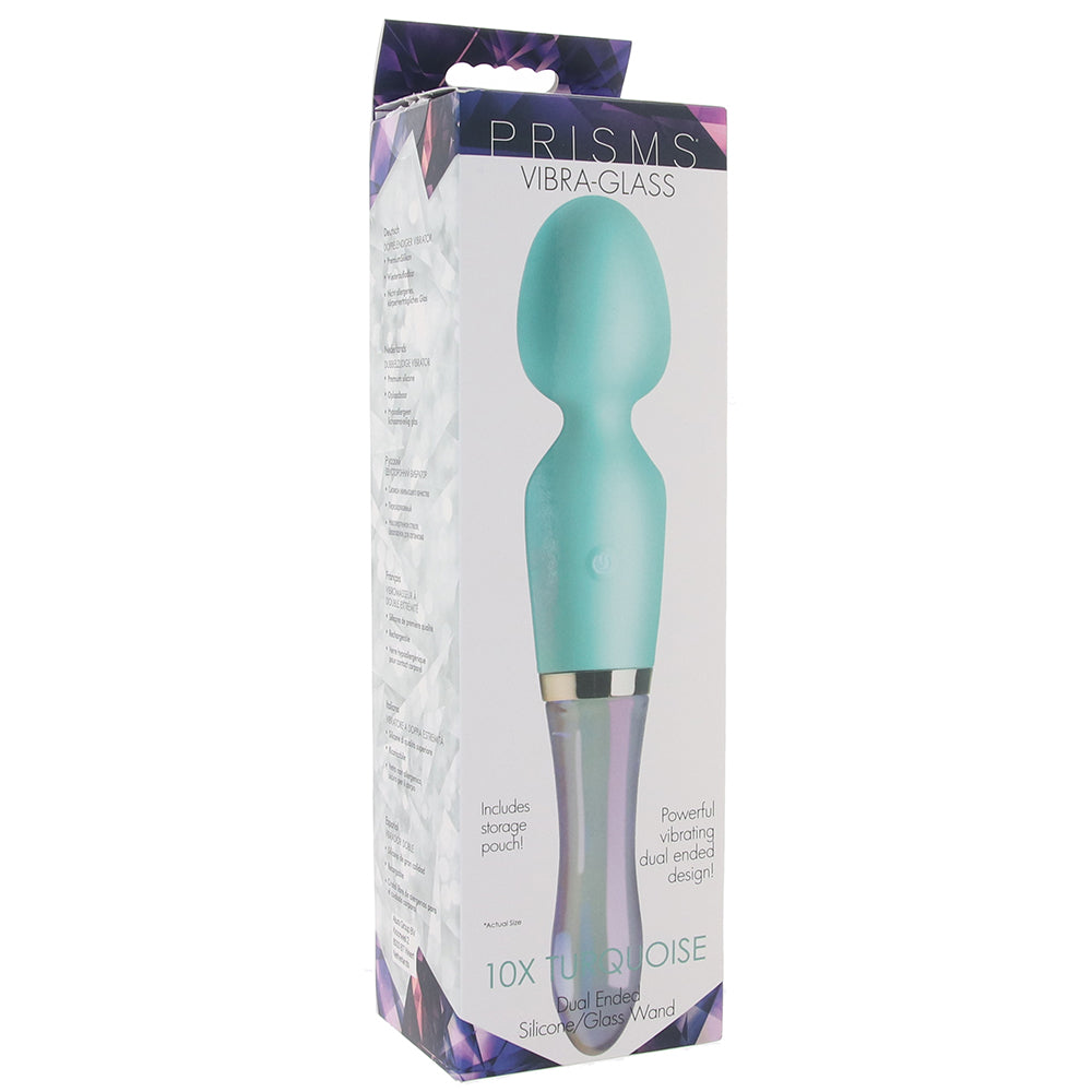 Prisms Vibra-Glass 10X Turquoise Dual Wand Vibe