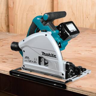 Makita 18V X2 LXT (36V) Lithium-Ion Brushless Cordless 6.5 in. Plunge Circular Saw Kit (5.0Ah) with bonus 55 in. Guide Rail XPS01PTJ1943685