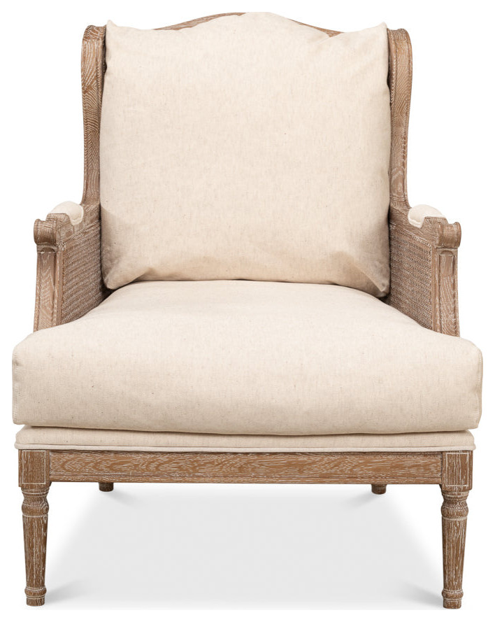 Ava Accent Chair Wingback Down Cushions   Traditional   Armchairs And Accent Chairs   by Sideboards and Things  Houzz