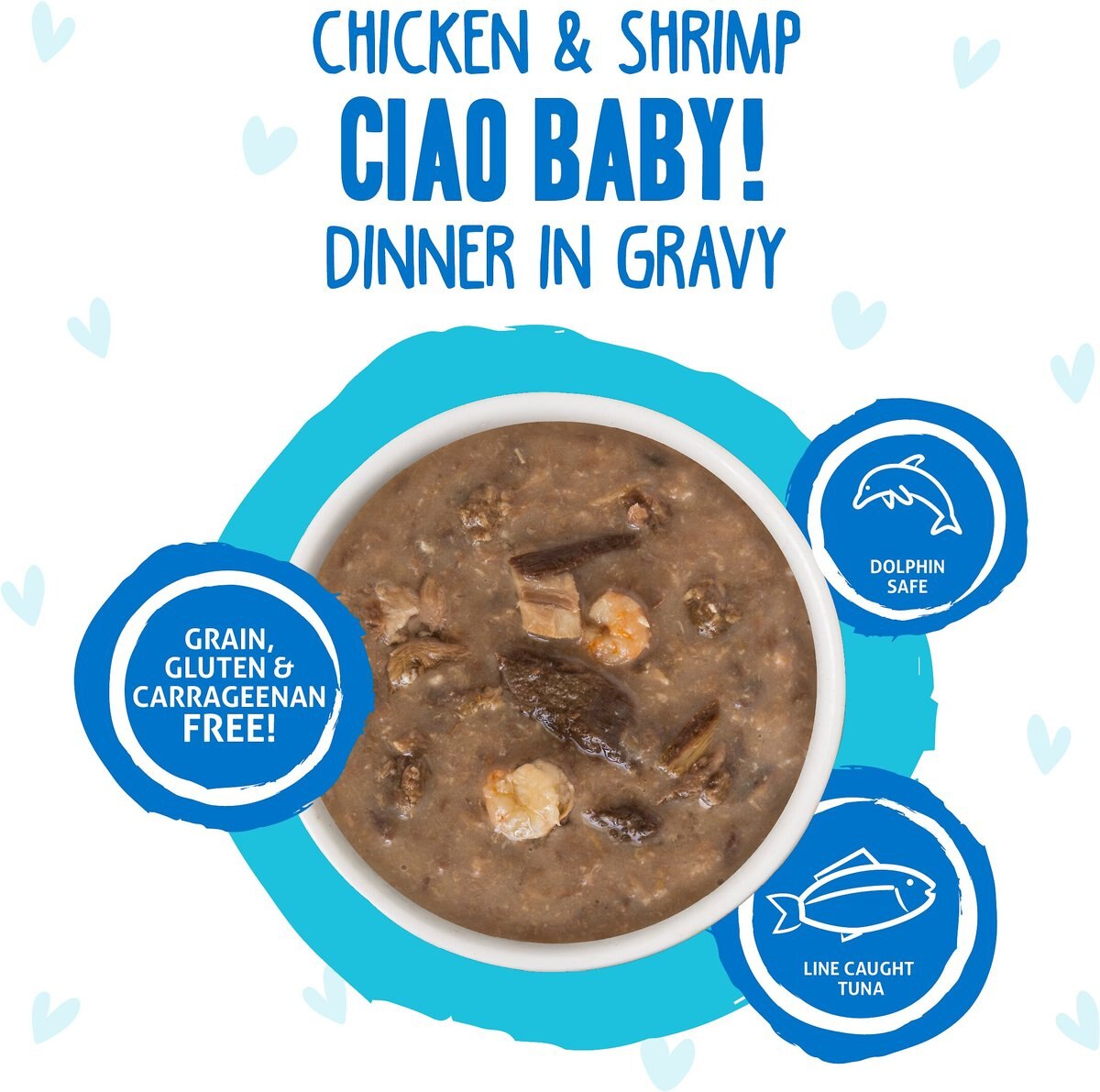 BFF OMG Ciao Baby! Chicken and Shrimp Dinner in Gravy Grain-Free Cat Food Pouches