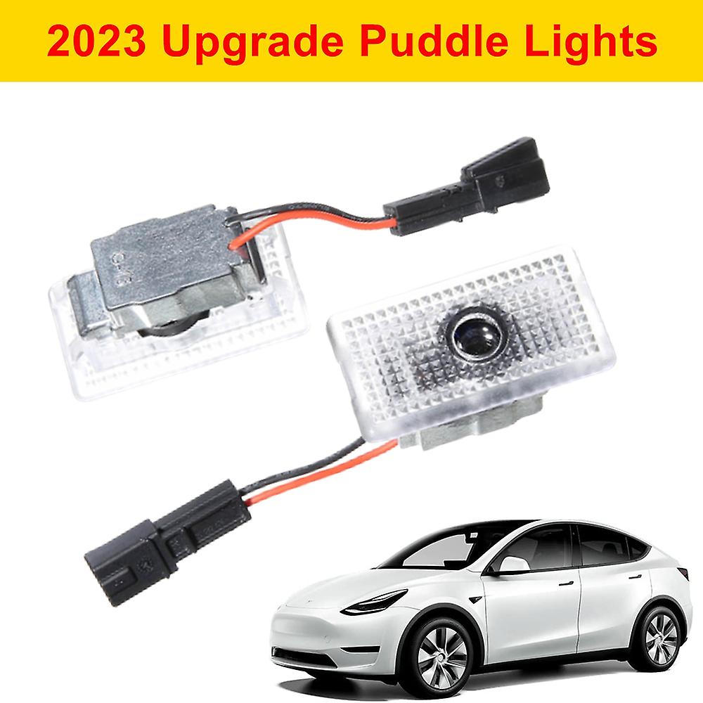 Born Pretty Usvotov Tesla Model 3/y/s/x Puddle Lights Logo Projection 2023 2022 2021 Accessories Door Lamp Brighter Crisp Car Emblem Image