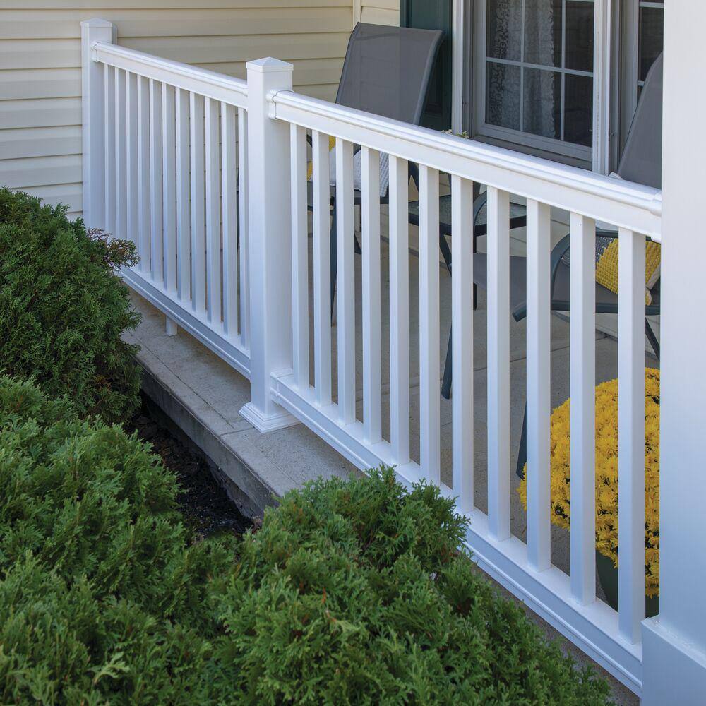 Barrette Outdoor Living Bella Premier Series 6 ft. x 36 in. White Vinyl Rail Kit with Square Balusters 73012442