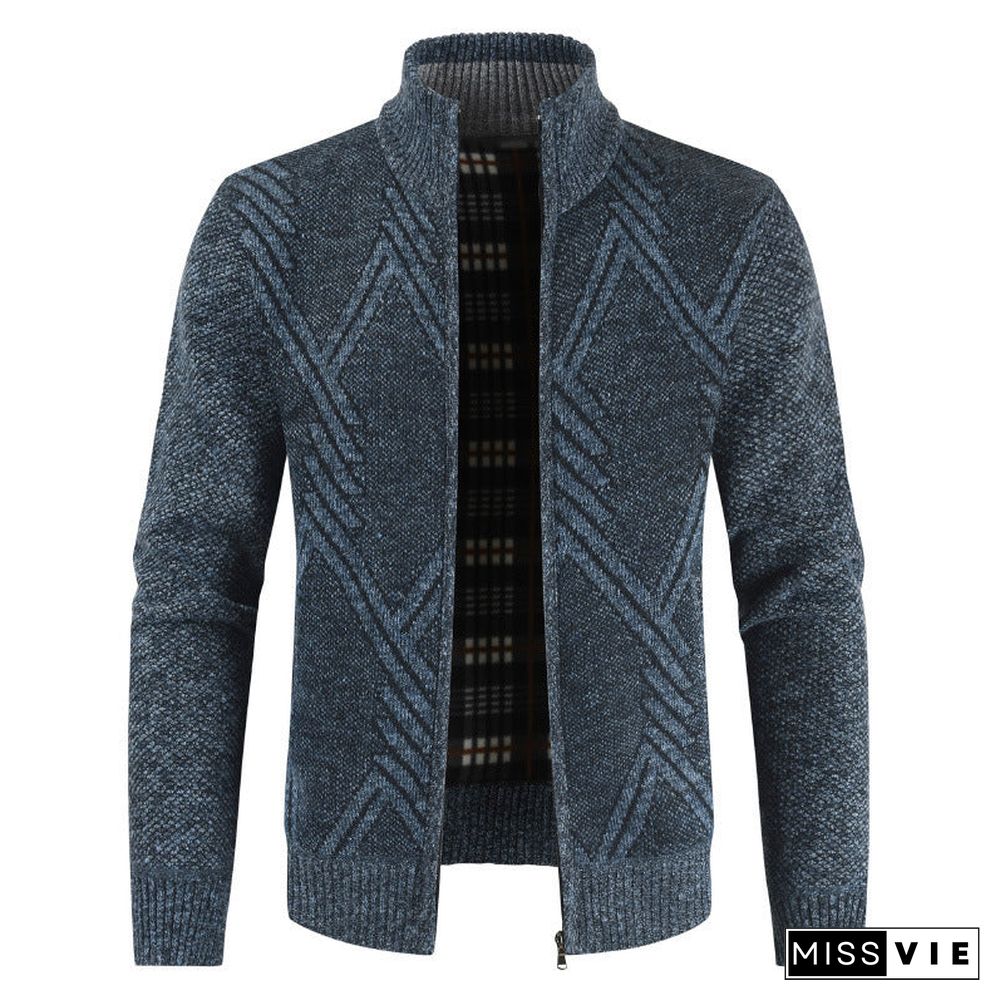 Geometric Men's Casual Sweater Coat