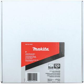 Makita 9 in. Round Abrasive Disc Hook  Loop 120-Grit (25Pack) B-68557