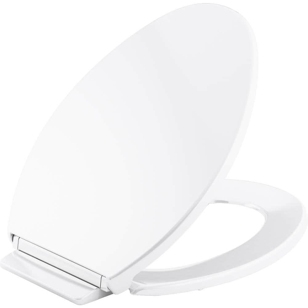 KOHLER Highline QuietClose Elongated Closed Front Toilet Seat in White