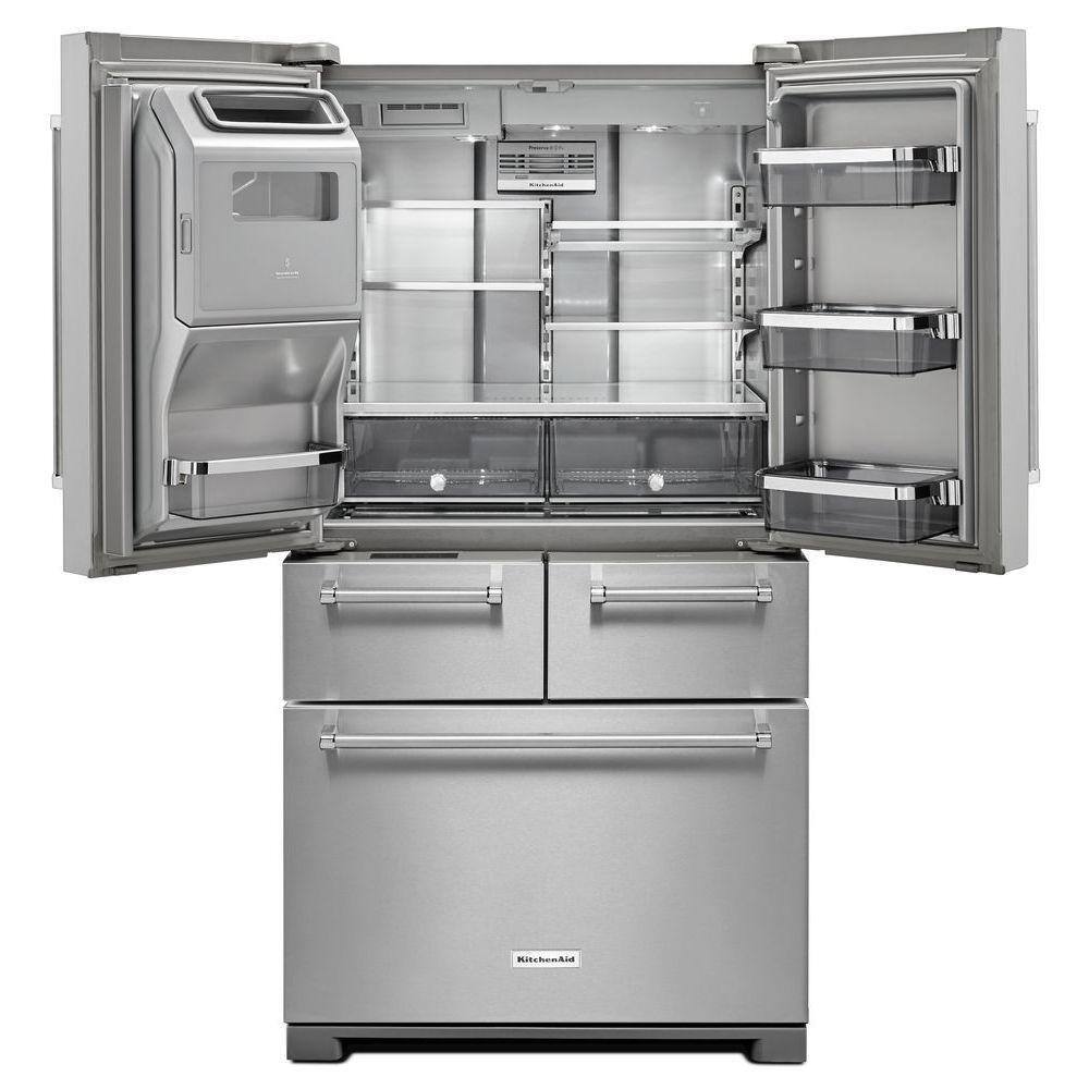 KitchenAid 25.8 cu. ft. French Door Refrigerator in Stainless Steel with Platinum Interior KRMF706ESS