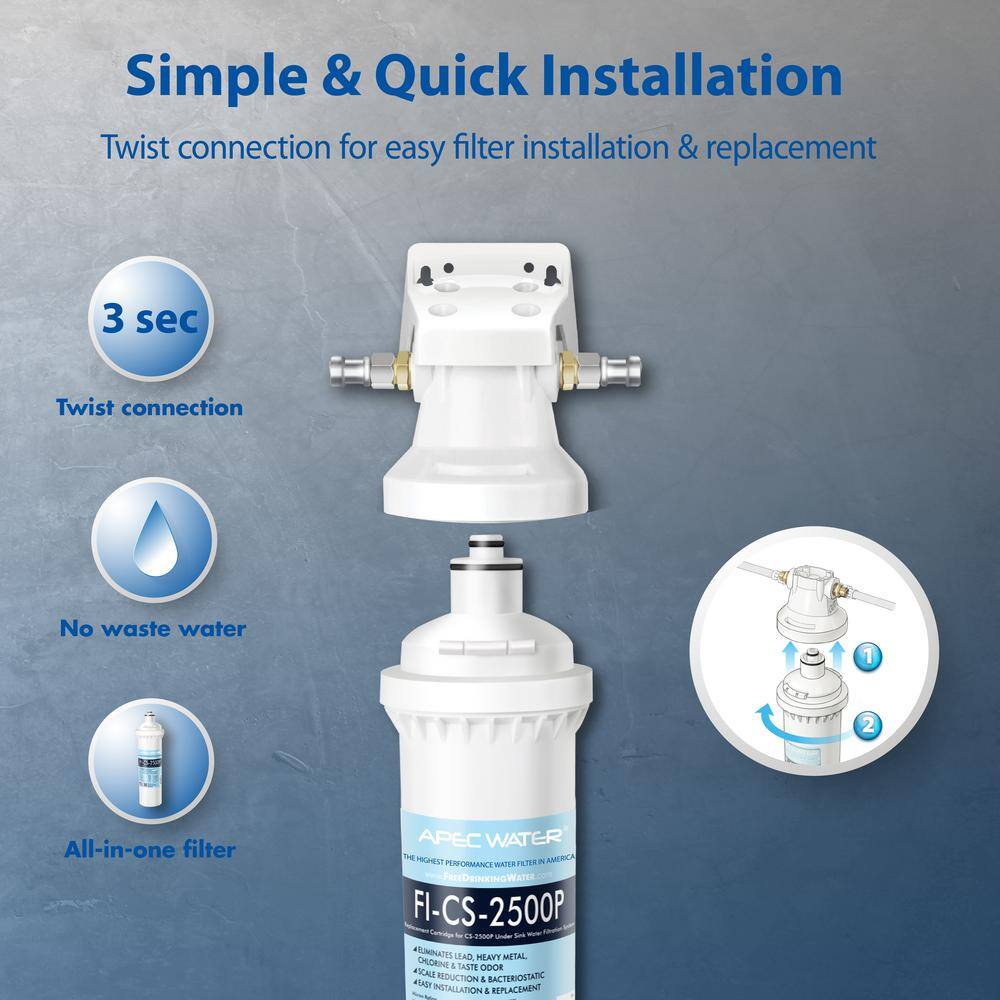 APEC Water Systems CS-Series High Capacity Under-Counter Water Filtration System with Scale Inhibitor CS-2500P