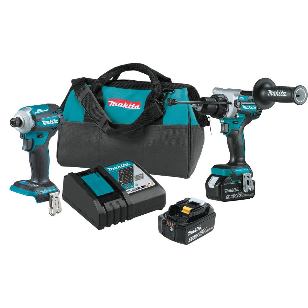 Makita 18V LXT Lithium-Ion Brushless Cordless 2 Piece Combo Kit 5.0Ah XT288T from Makita