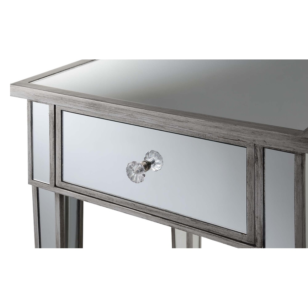 Convenience Concepts Gold Coast Mirrored 1 Drawer End Table