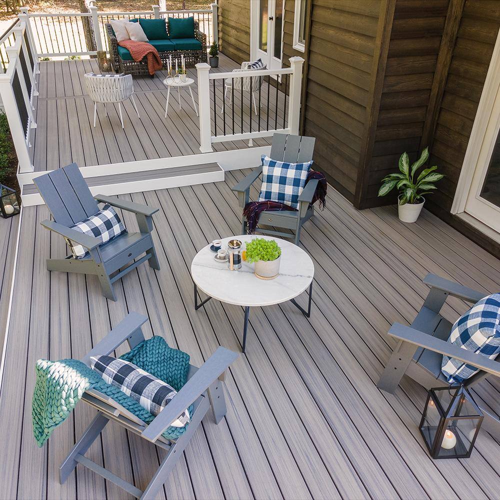 Trex Enhance Naturals 1 in. x 6 in x 16 ft. Rocky Harbor Grooved Edge Grey Composite Deck Board RH010616E2G01