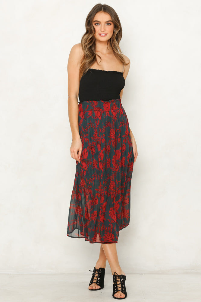 No Change Midi Skirt Forest Green