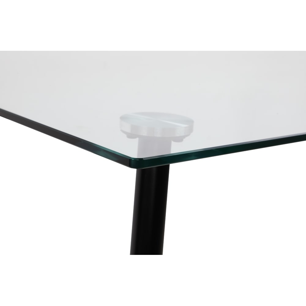 Somette Roberta 4 Legged Matte Black Dining Table   31\