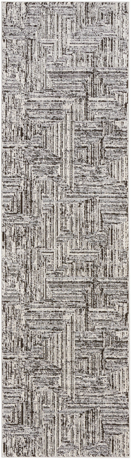 Calvin Klein Irradiant Cream Black Modern Rug